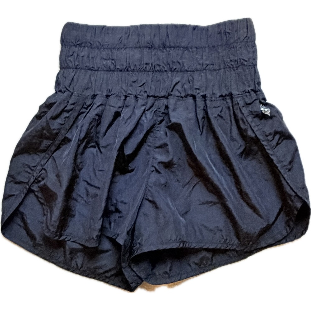 FP Movement The Way Home Shorts Black High Rise Smocked Waist Athletic Womens S